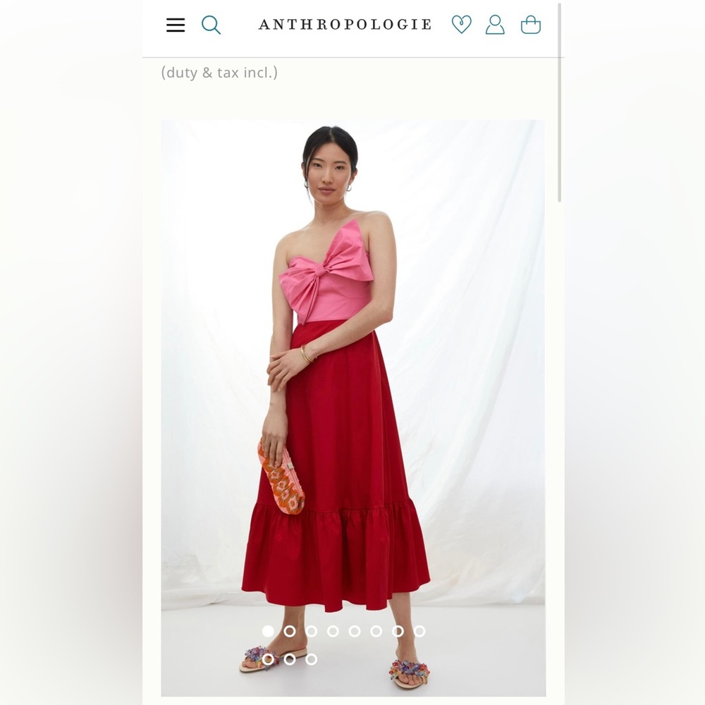 Anthropologie Hutch Bow Tie Maxi Dress